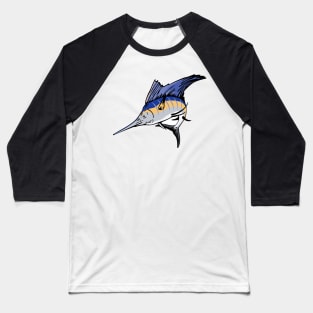 Billfish Jumping Side Retro Baseball T-Shirt